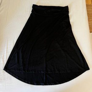 Eddie Bauer High-Low Midi Travel Skirt Black Size S